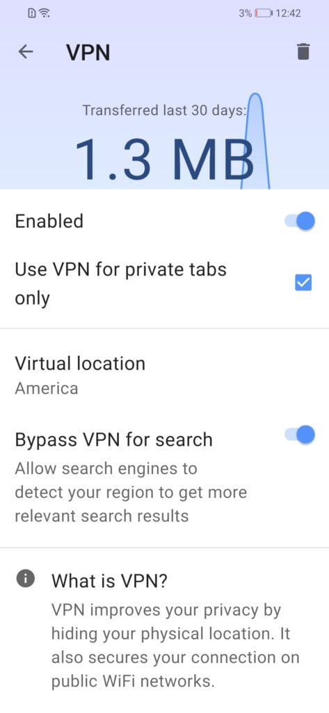 Opera VPN free Android vpn