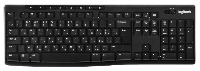 Logitech Wireless Keyboard K270 Black USB - тип: мембранная