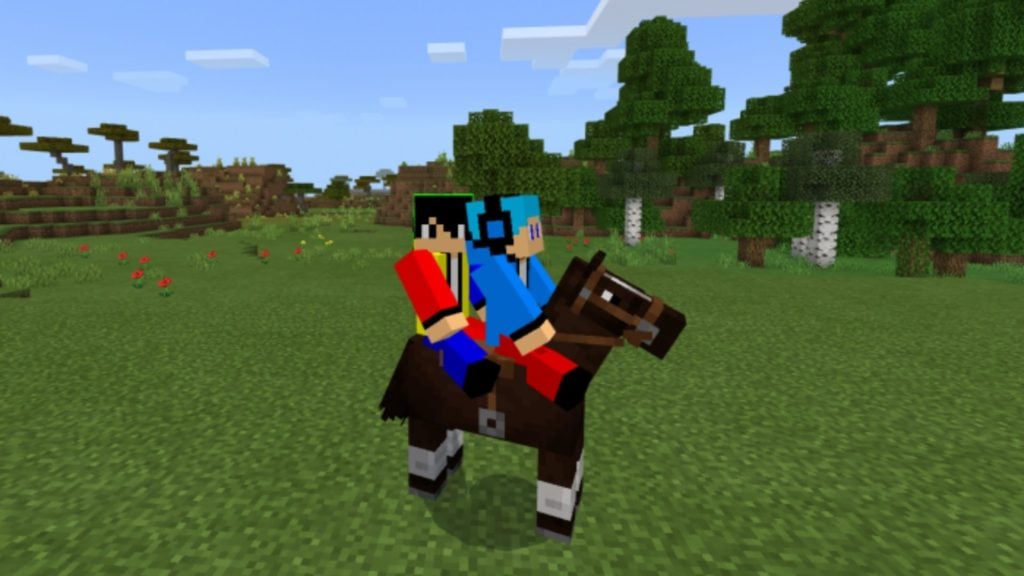 Лучшие моды для Minecraft PE — Лошадь для 2 игроков